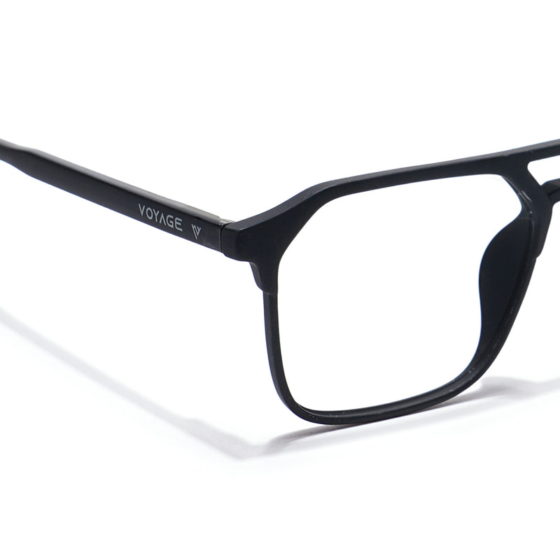 Voyage Thin Black Square Eyeglasses for Men & Women (28801MG6499-C1)