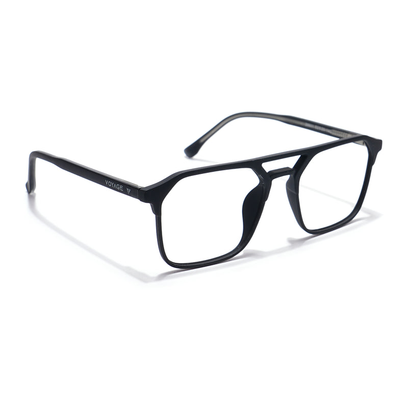 Voyage Thin Black Square Eyeglasses for Men & Women (28801MG6499-C1)