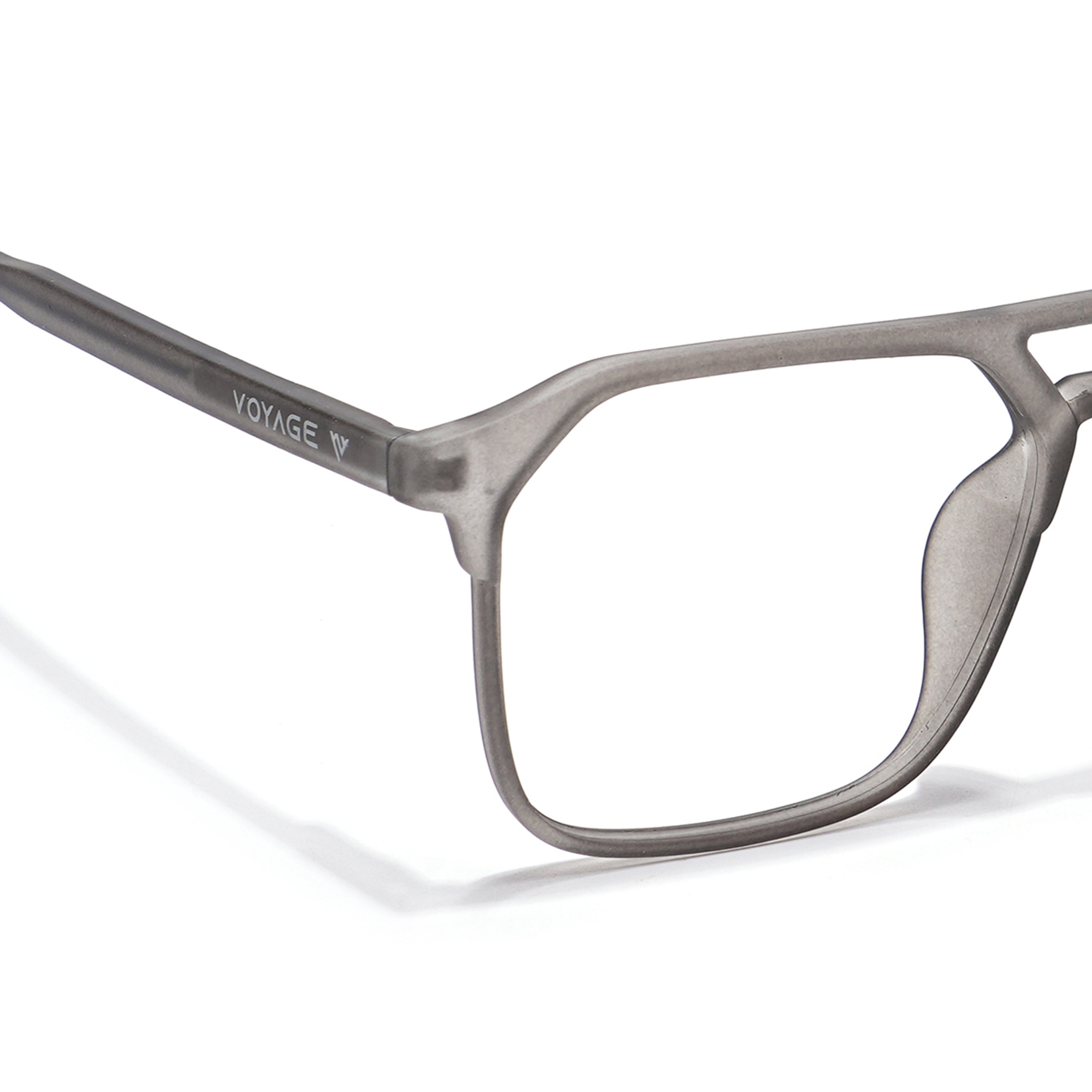 Voyage Thin Grey Square Eyeglasses for Men & Women (28801MG6500-C2)