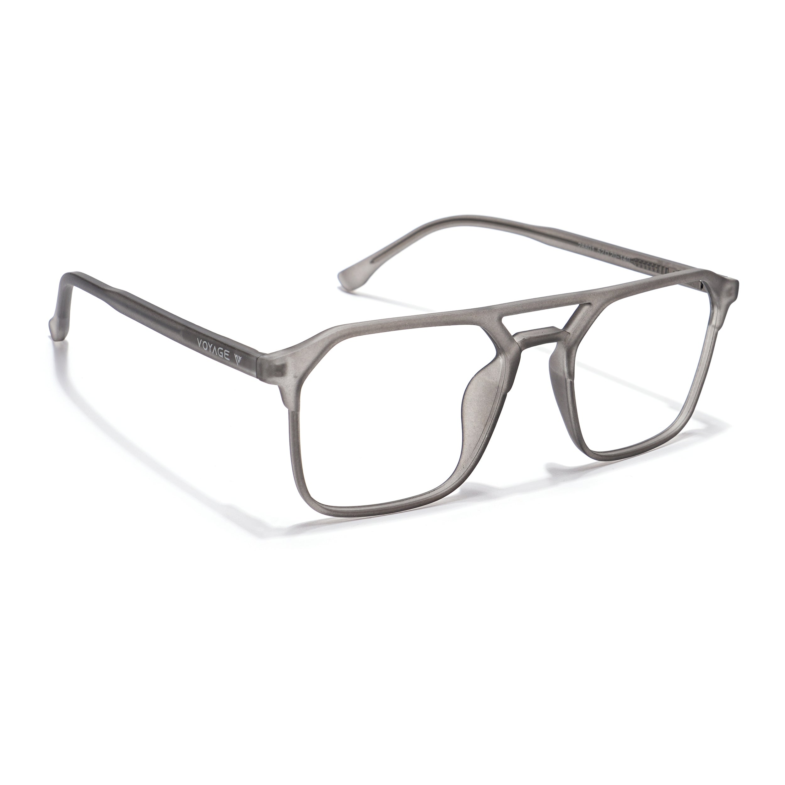 Voyage Thin Grey Square Eyeglasses for Men & Women (28801MG6500-C2)