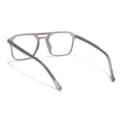 Voyage Thin Grey Square Eyeglasses for Men & Women (28801MG6500-C2)