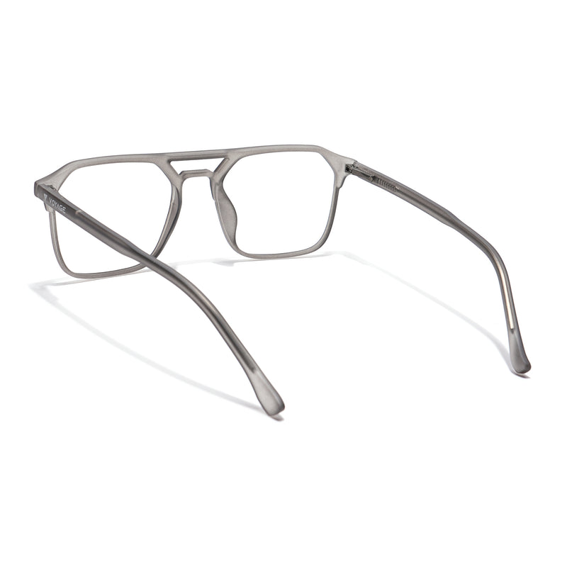 Voyage Thin Grey Square Eyeglasses for Men & Women (28801MG6500-C2)