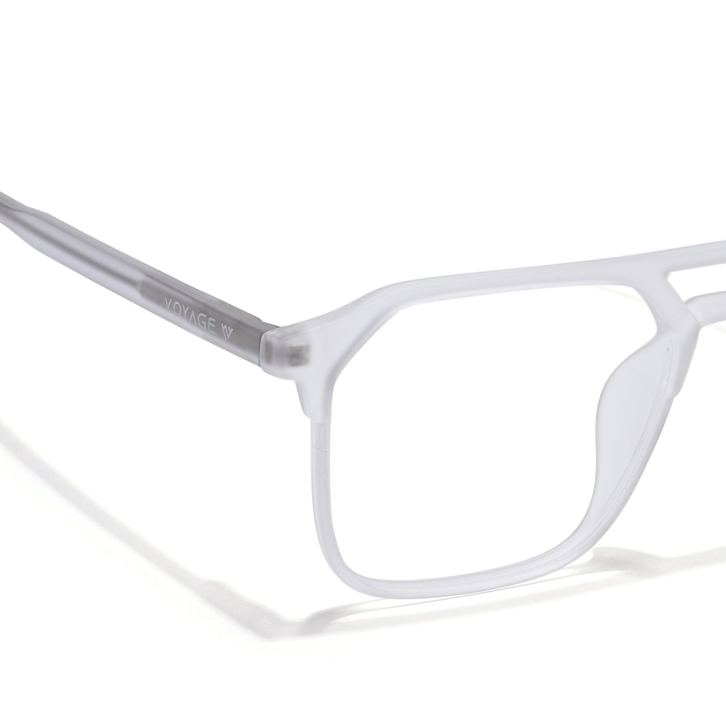 Voyage Thin Matt Transparent Square Eyeglasses for Men & Women (28801MG6501-C3)