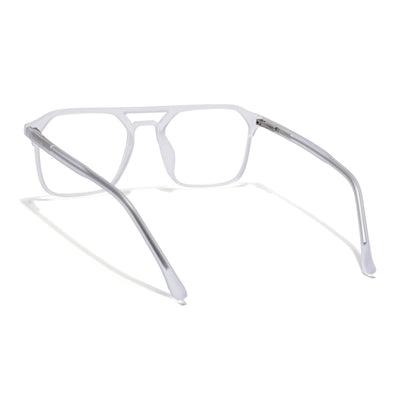 Voyage Thin Matt Transparent Square Eyeglasses for Men & Women (28801MG6501-C3)