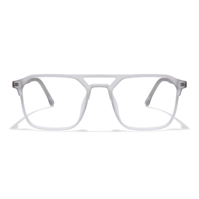 Voyage Thin Light Grey Square Eyeglasses for Men & Women (28801MG6502-C4)