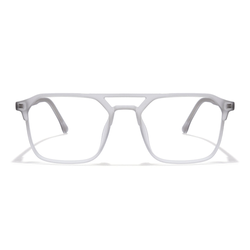 Voyage Thin Light Grey Square Eyeglasses for Men & Women (28801MG6502-C4)