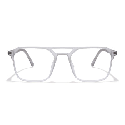 Voyage Light Grey Square Eyeglasses for Men & Women (28801MG6502-C4)