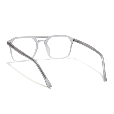 Voyage Light Grey Square Eyeglasses for Men & Women (28801MG6502-C4)