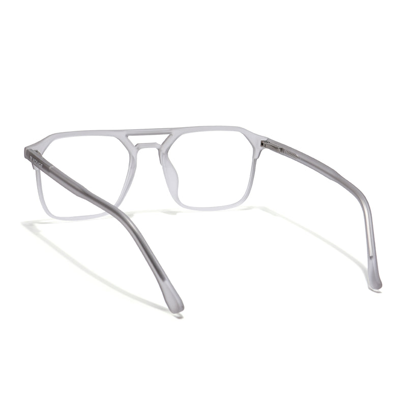 Voyage Thin Light Grey Square Eyeglasses for Men & Women (28801MG6502-C4)