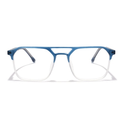 Voyage Navy Blue & Transparent Square Eyeglasses for Men & Women (28801MG6504-C6)