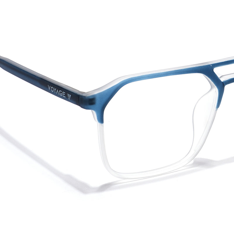 Voyage Thin Navy Blue & Transparent Square Eyeglasses for Men & Women (28801MG6504-C6)