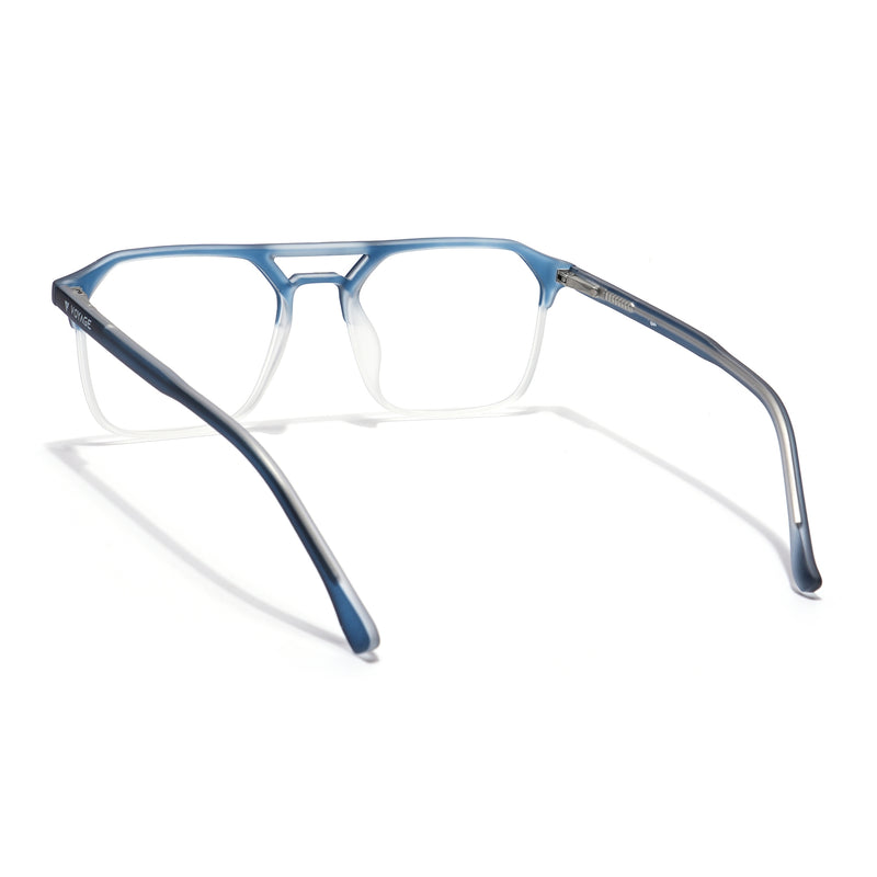 Voyage Navy Blue & Transparent Square Eyeglasses for Men & Women (28801MG6504-C6)