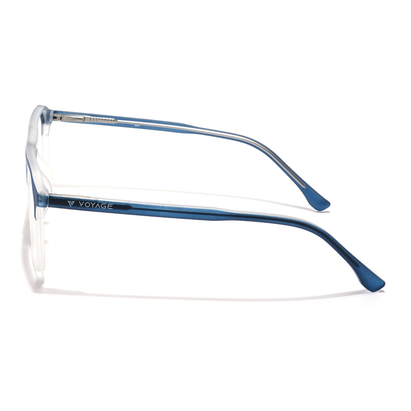 Voyage Navy Blue & Transparent Square Eyeglasses for Men & Women (28801MG6504-C6)