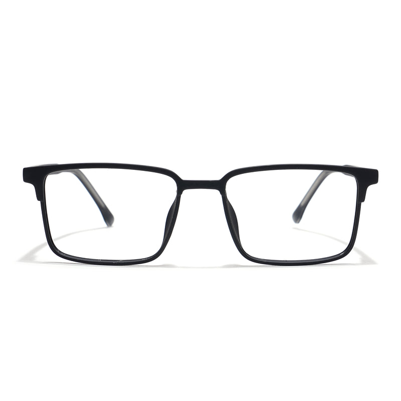 Voyage Thin Black Square Eyeglasses for Men & Women (28802MG6506-C1)