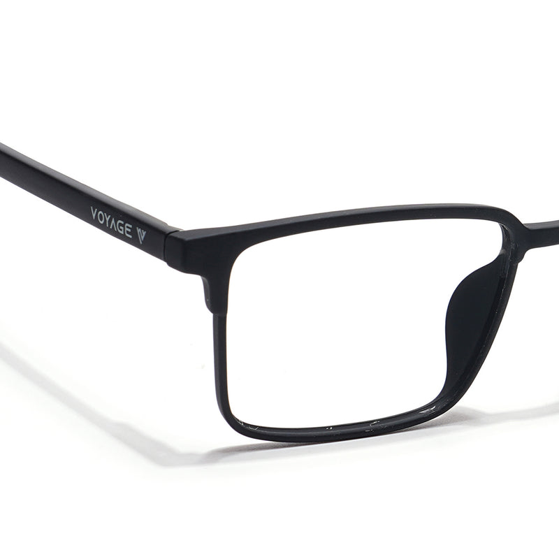 Voyage Thin Black Square Eyeglasses for Men & Women (28802MG6506-C1)
