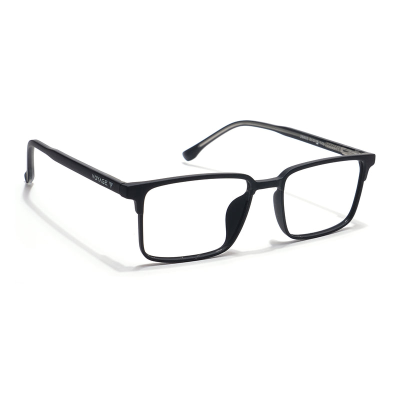 Voyage Thin Black Square Eyeglasses for Men & Women (28802MG6506-C1)