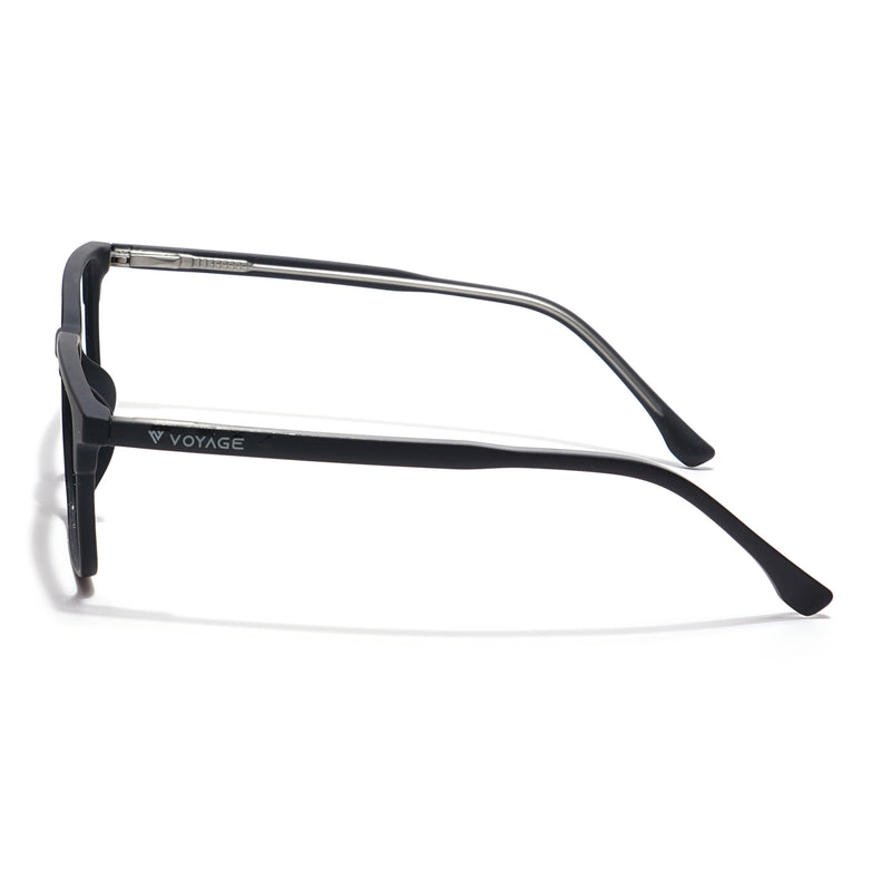 Voyage Thin Black Square Eyeglasses for Men & Women (28802MG6506-C1)