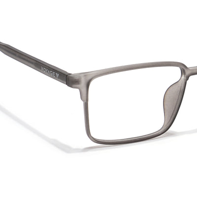 Voyage Thin Grey Square Eyeglasses for Men & Women (28802MG6507-C2)