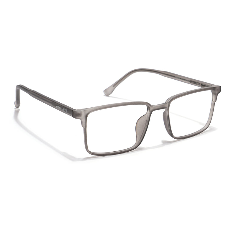 Voyage Thin Grey Square Eyeglasses for Men & Women (28802MG6507-C2)