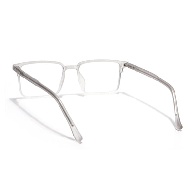 Voyage Thin Light Grey Square Eyeglasses for Men & Women (28802MG6509-C4)