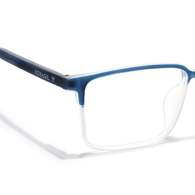 Voyage Navy Blue & Transparent Square Eyeglasses for Men & Women (28802MG6511-C6)