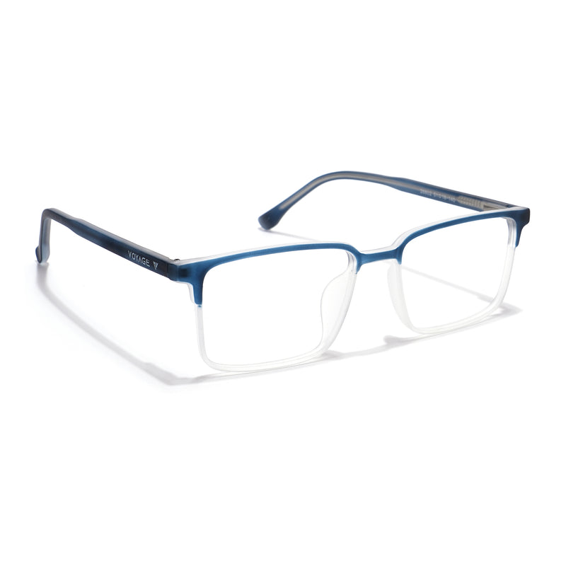 Voyage Navy Blue & Transparent Square Eyeglasses for Men & Women (28802MG6511-C6)