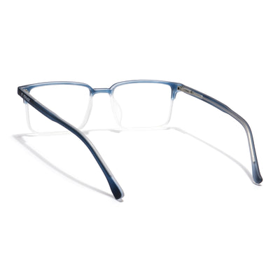 Voyage Navy Blue & Transparent Square Eyeglasses for Men & Women (28802MG6511-C6)