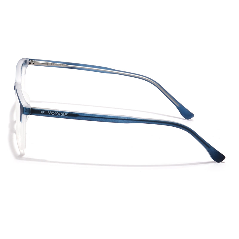 Voyage Thin Navy Blue & Transparent Square Eyeglasses for Men & Women (28802MG6511-C6)