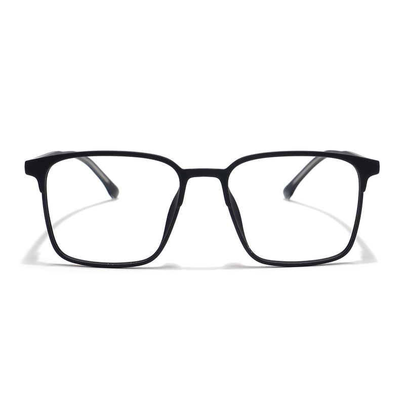 Voyage Thin Black Square Eyeglasses for Men & Women (28805MG6513-C1)
