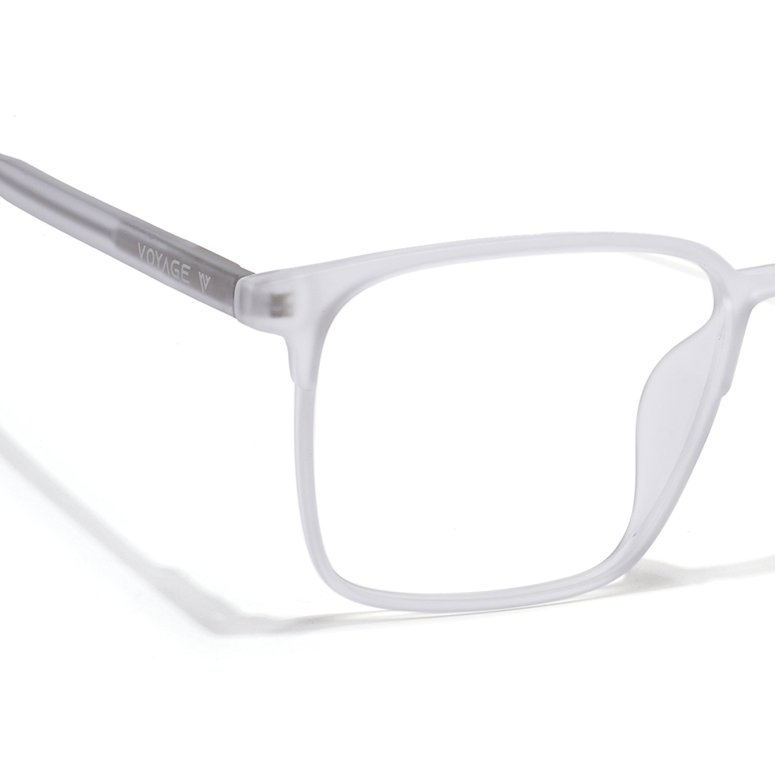 Voyage Thin Matt Transparent Square Eyeglasses for Men & Women (28805MG6515-C3)