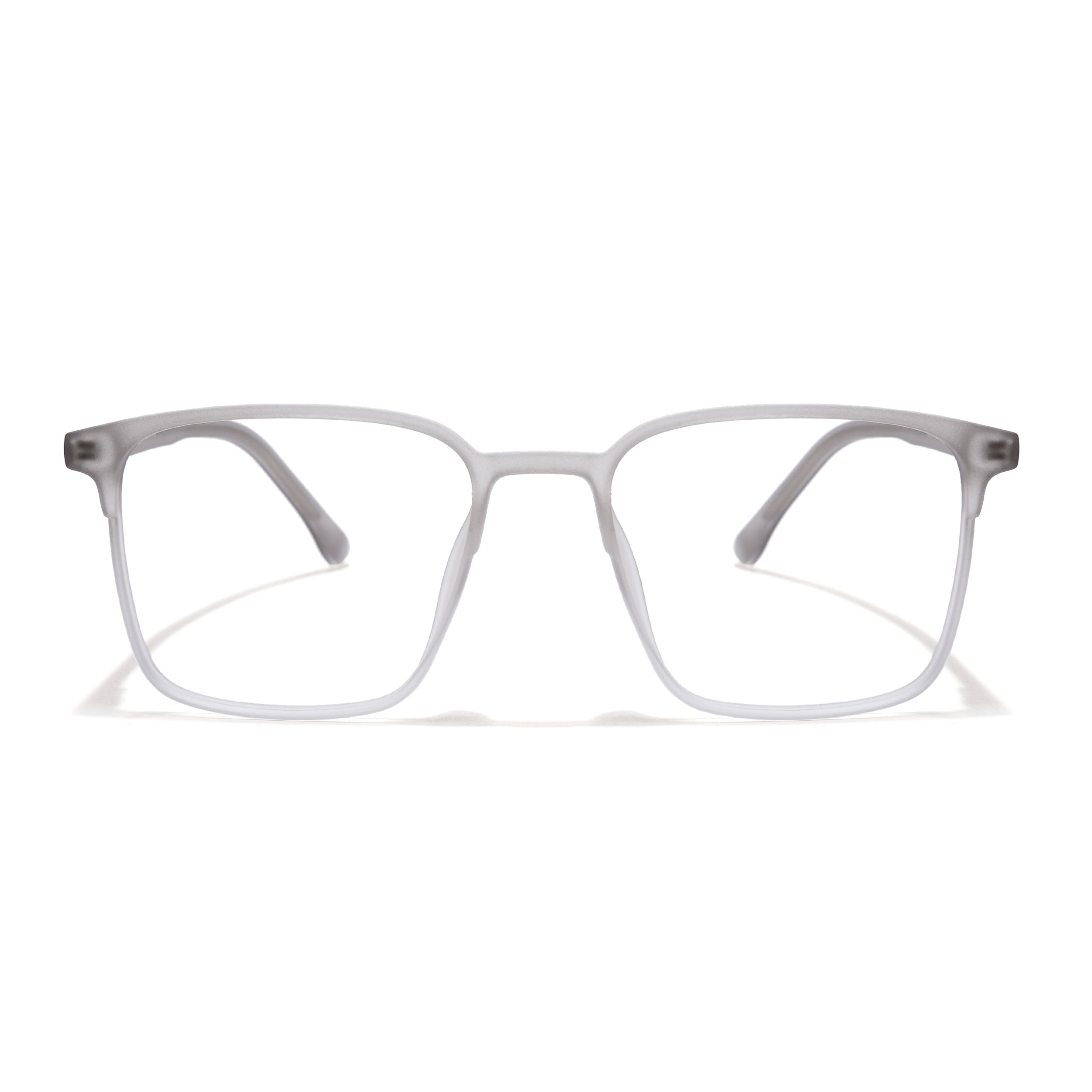 Voyage Thin Light Grey Square Eyeglasses for Men & Women (28805MG6516-C4)