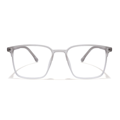 Voyage Thin Light Grey Square Eyeglasses for Men & Women (28805MG6516-C4)