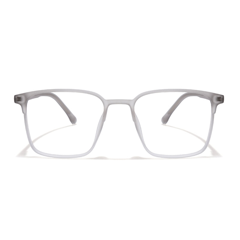 Voyage Thin Light Grey Square Eyeglasses for Men & Women (28805MG6516-C4)