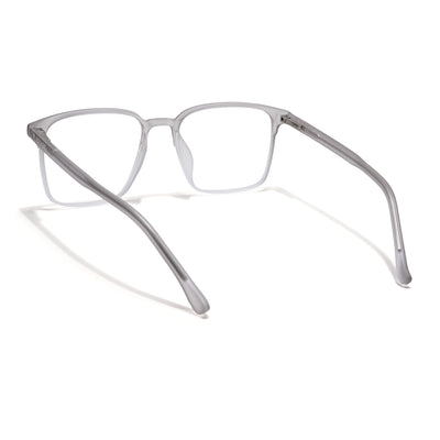 Voyage Thin Light Grey Square Eyeglasses for Men & Women (28805MG6516-C4)