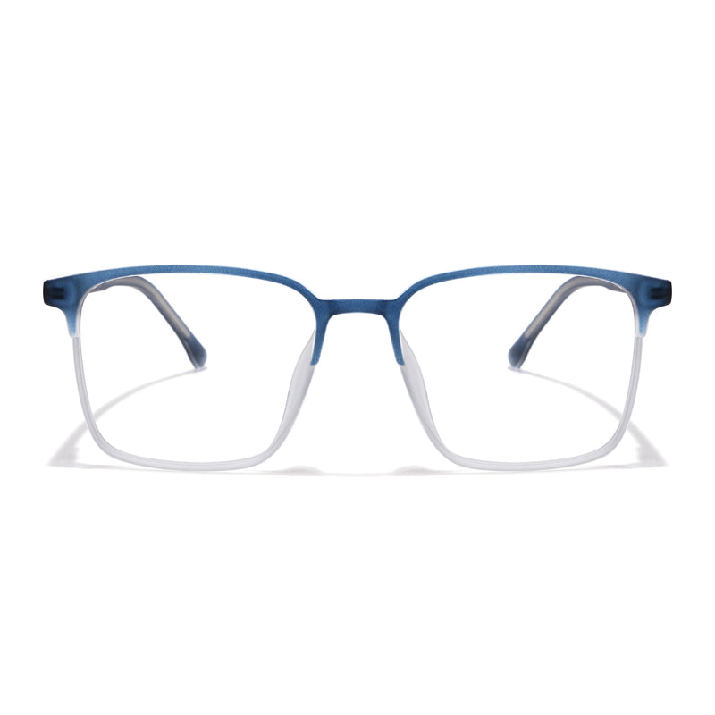 Voyage Thin Navy Blue & Transparent Square Eyeglasses for Men & Women (28805MG6518-C6)