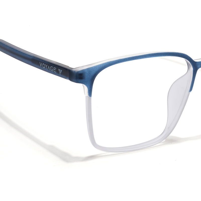 Voyage Thin Navy Blue & Transparent Square Eyeglasses for Men & Women (28805MG6518-C6)