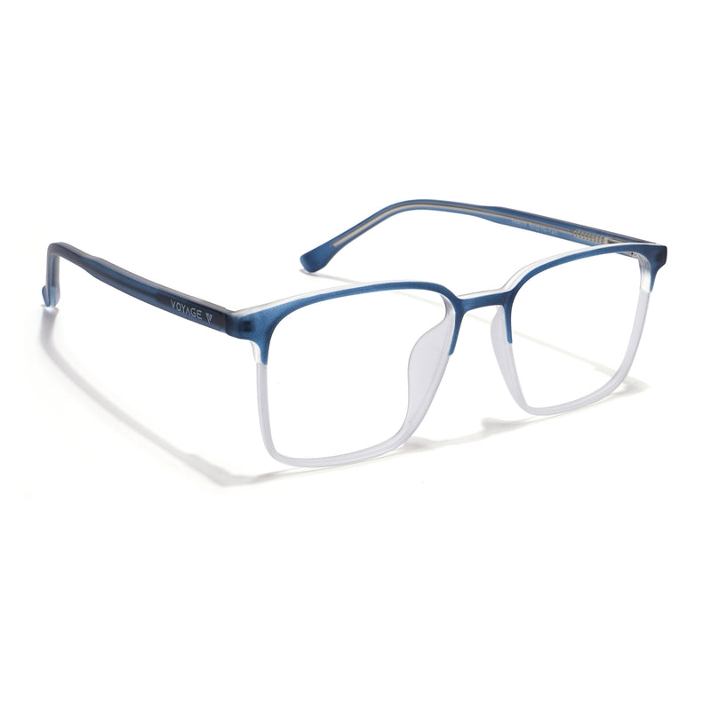 Voyage Thin Navy Blue & Transparent Square Eyeglasses for Men & Women (28805MG6518-C6)