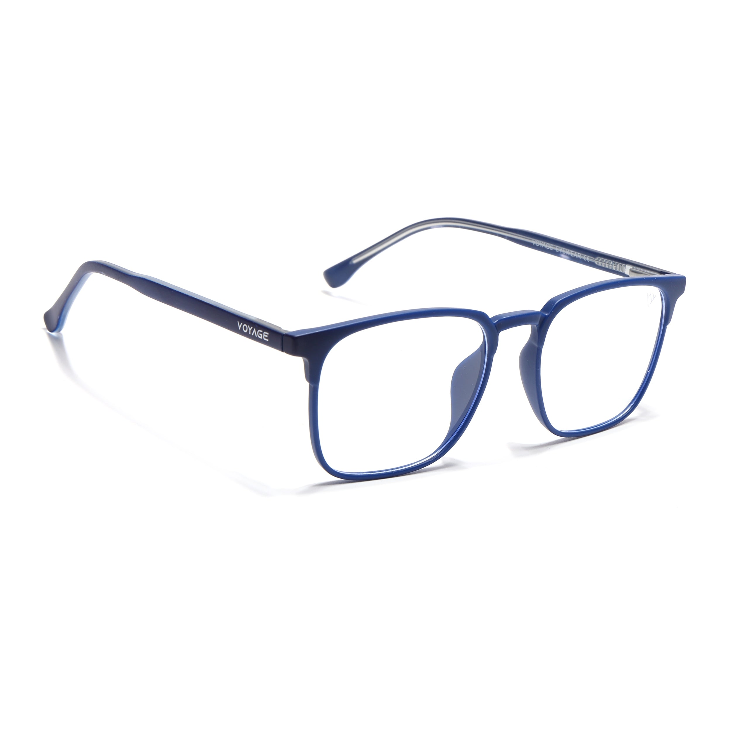 Voyage Thin Blue Square Eyeglasses for Men & Women (28806FMG7589)
