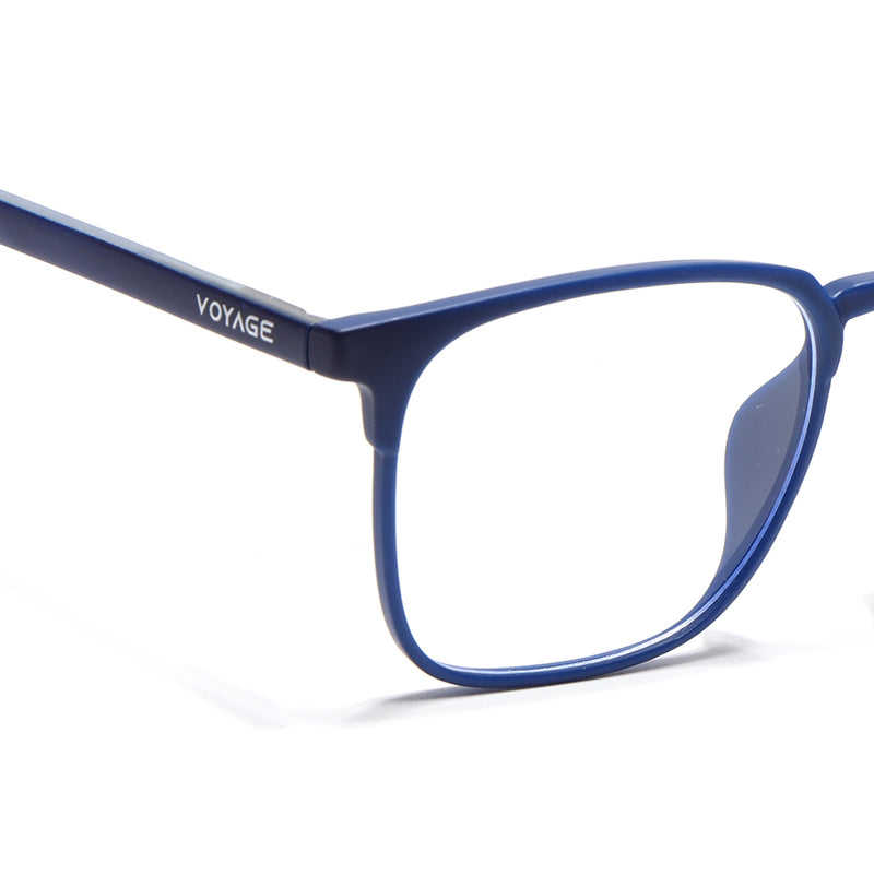 Voyage Thin Blue Square Eyeglasses for Men & Women (28806FMG7589)