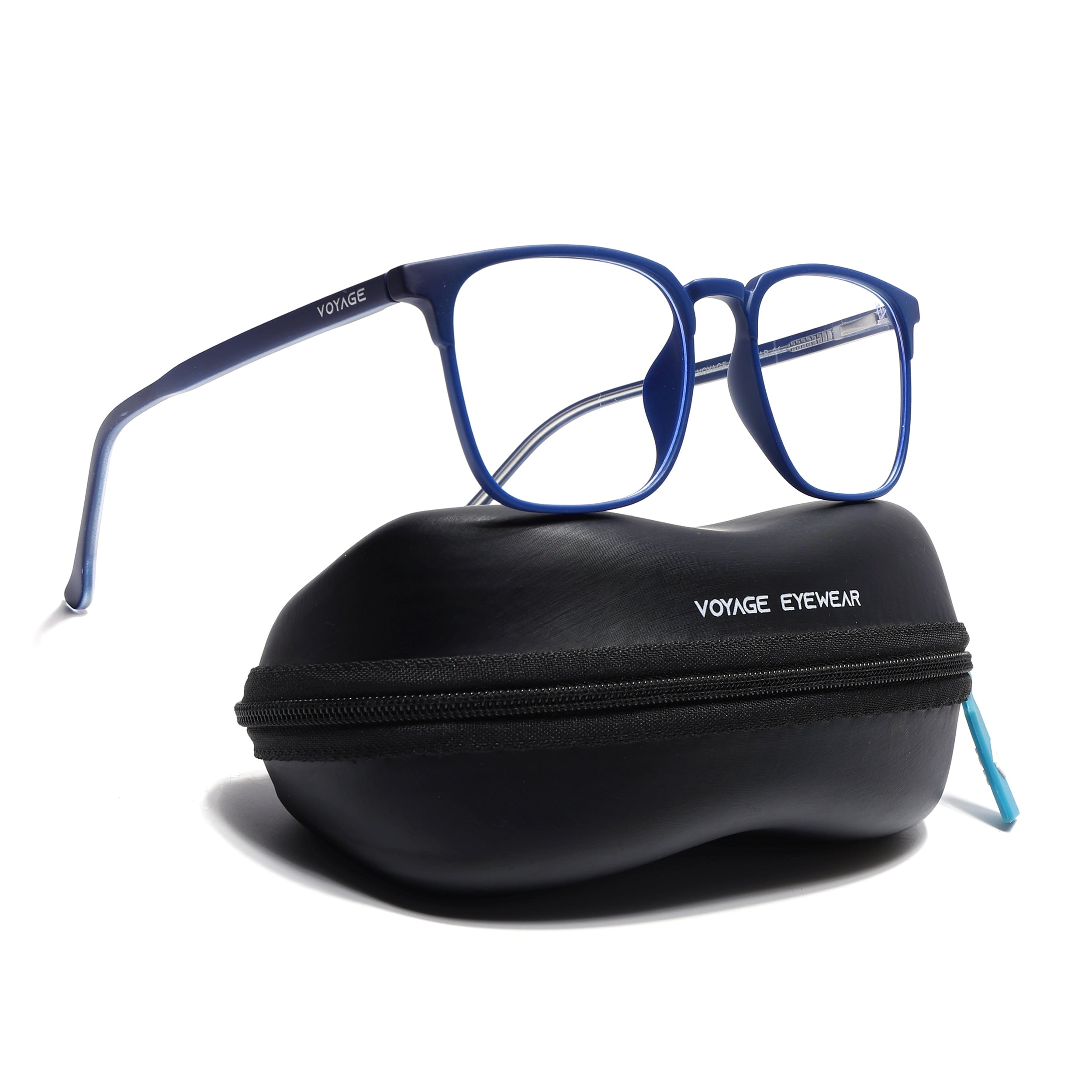 Voyage Thin Blue Square Eyeglasses for Men & Women (28806FMG7589)