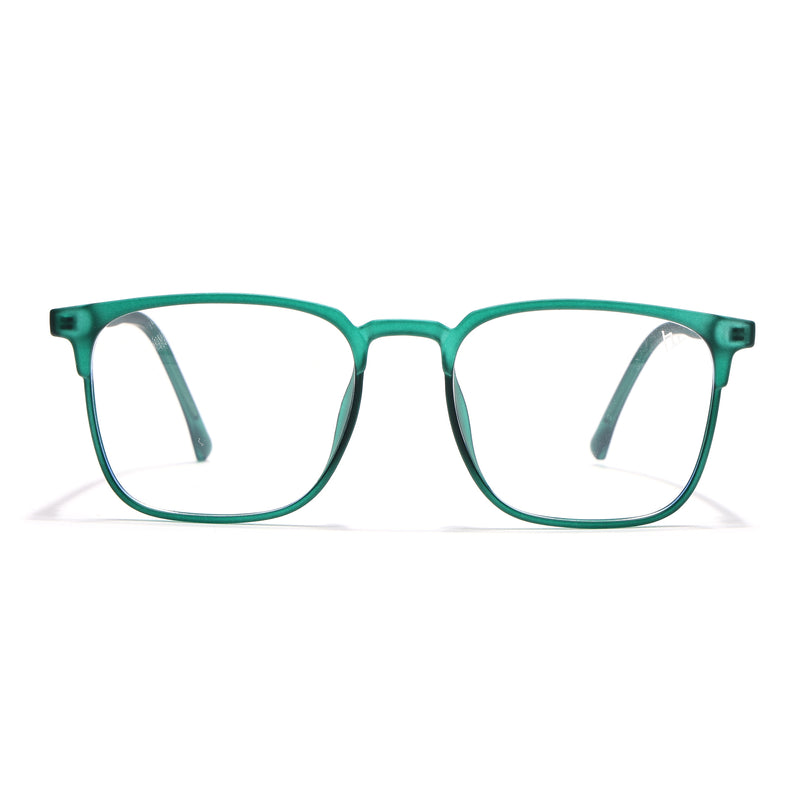 Voyage Thin Green Square Eyeglasses for Men & Women (28806FMG7590)