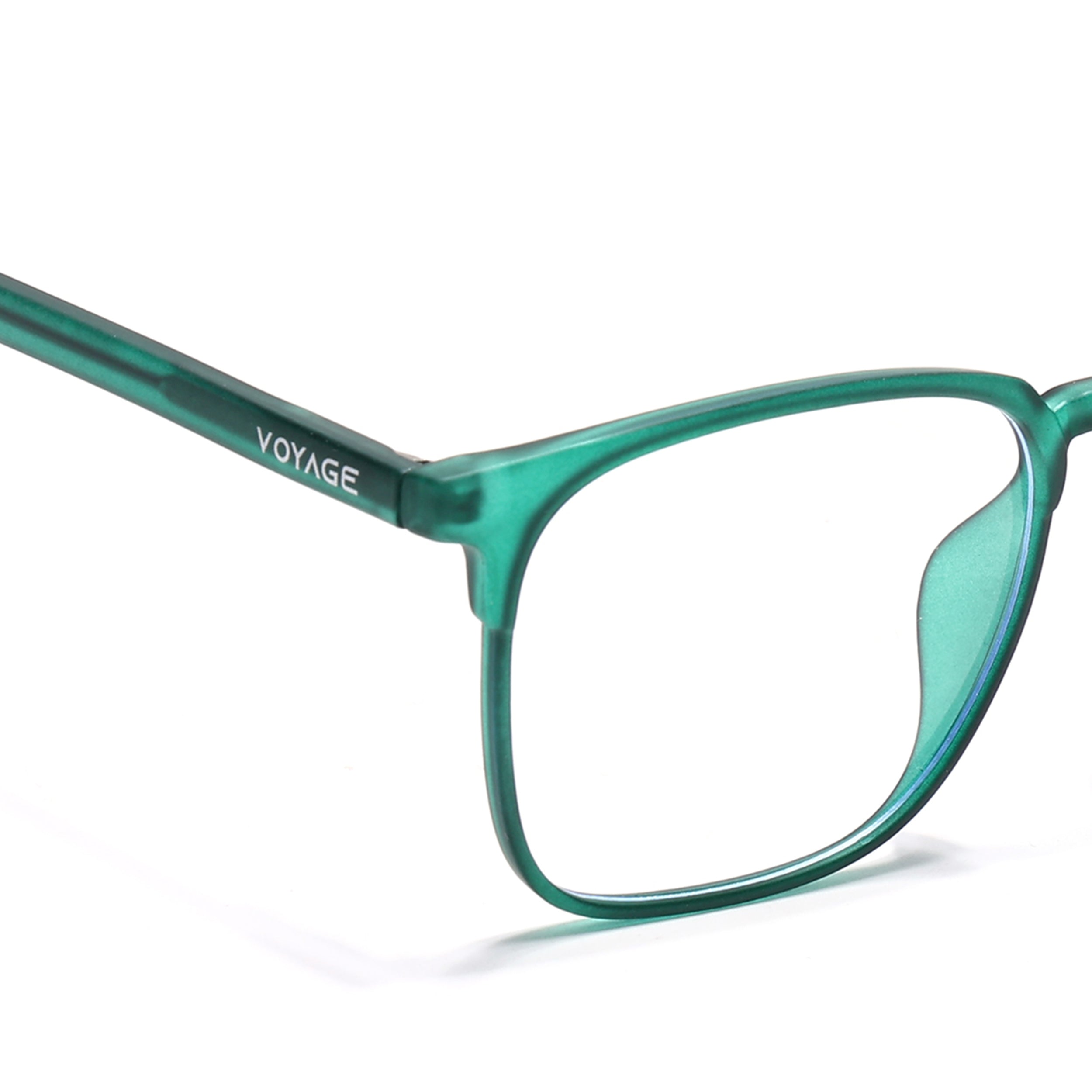 Voyage Thin Green Square Eyeglasses for Men & Women (28806FMG7590)