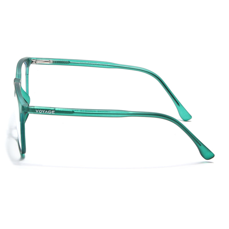 Voyage Thin Green Square Eyeglasses for Men & Women (28806FMG7590)