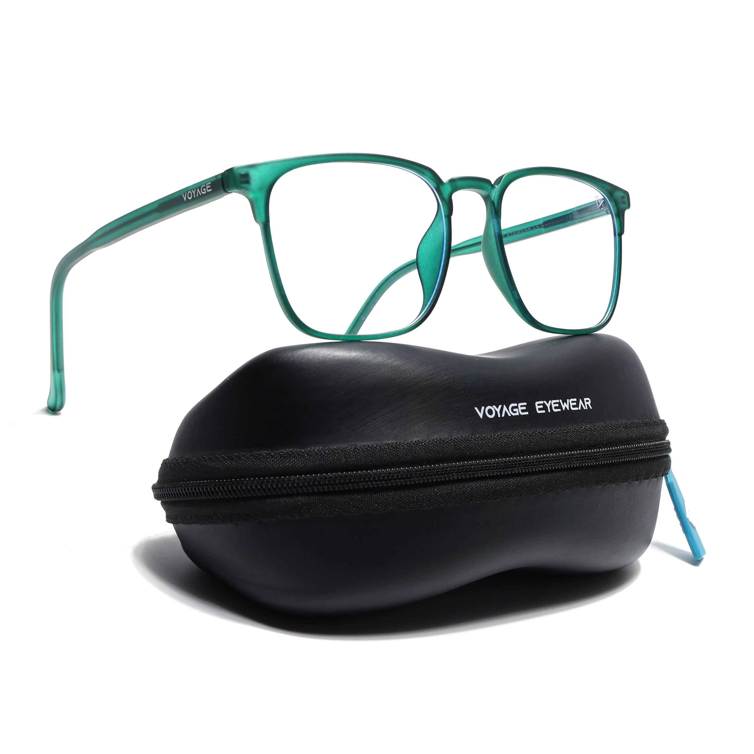 Voyage Thin Green Square Eyeglasses for Men & Women (28806FMG7590)