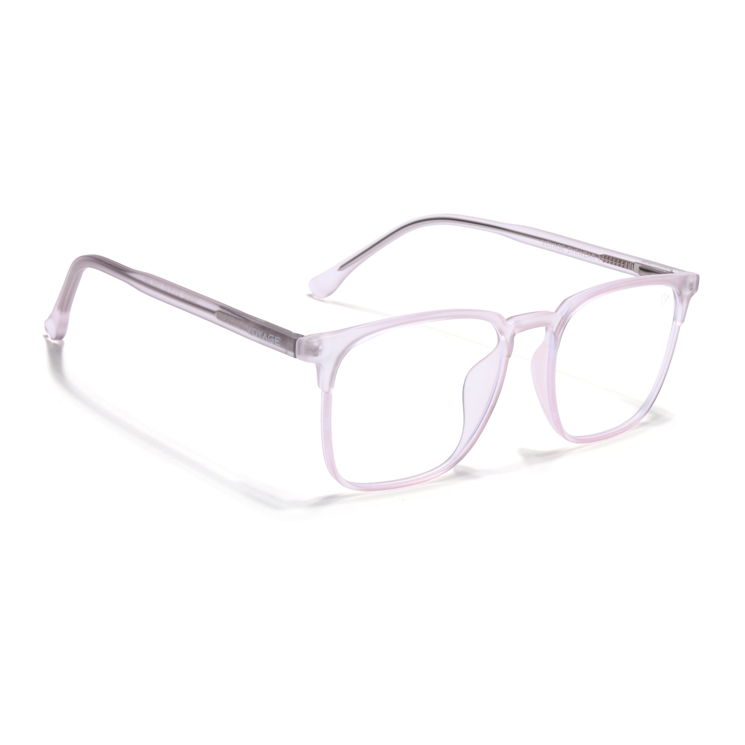 Voyage Thin Light Pink Square Eyeglasses for Men & Women (28806FMG7592)