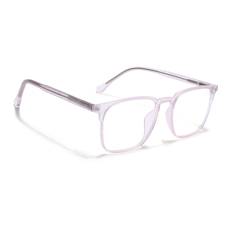 Voyage Thin Light Pink Square Eyeglasses for Men & Women (28806FMG7592)