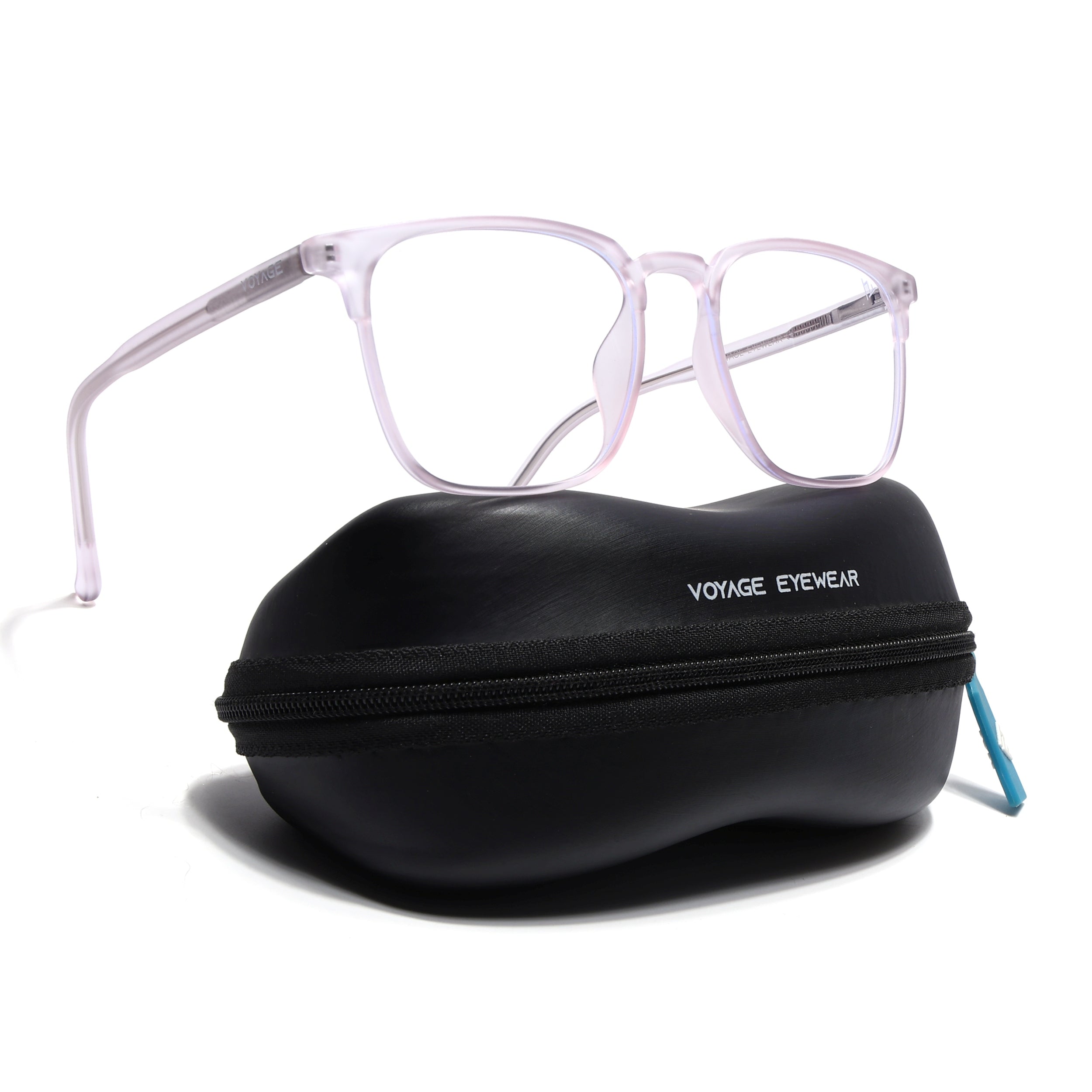 Voyage Thin Light Pink Square Eyeglasses for Men & Women (28806FMG7592)