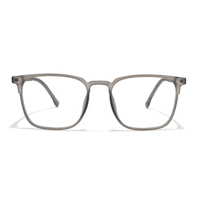 Voyage Thin Grey Square Eyeglasses for Men & Women (28806MG6521-C2)