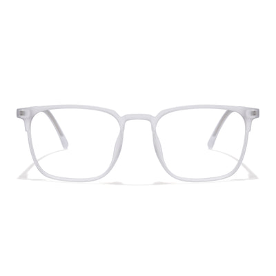 Voyage Thin Matt Transparent Square Eyeglasses for Men & Women (28806MG6522-C3)