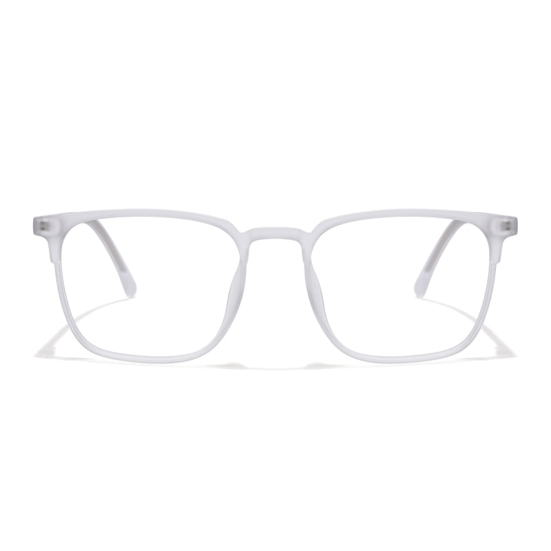 Voyage Matt Transparent Square Eyeglasses for Men & Women (28806MG6522-C3)